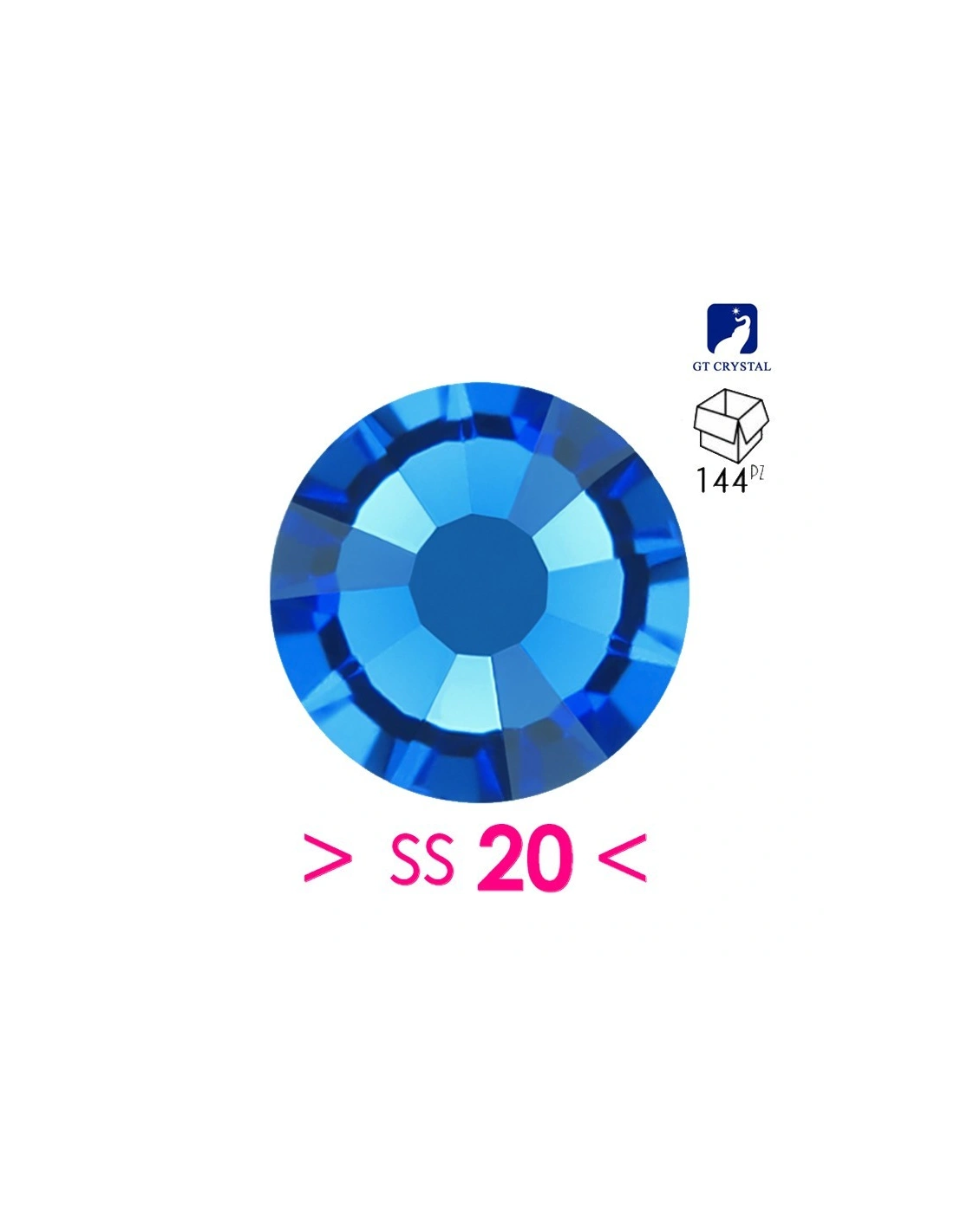 Rhinestones Gt Crystal Hotfix ss 20 Capri Blu - 144 pcs - Hotfix Strass