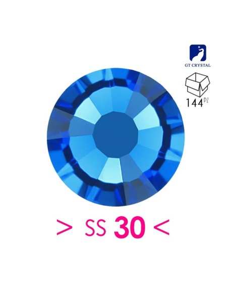 strass termoadesivi gt crystal ss 30 capri blue rhinestones hotfix 6,50mm