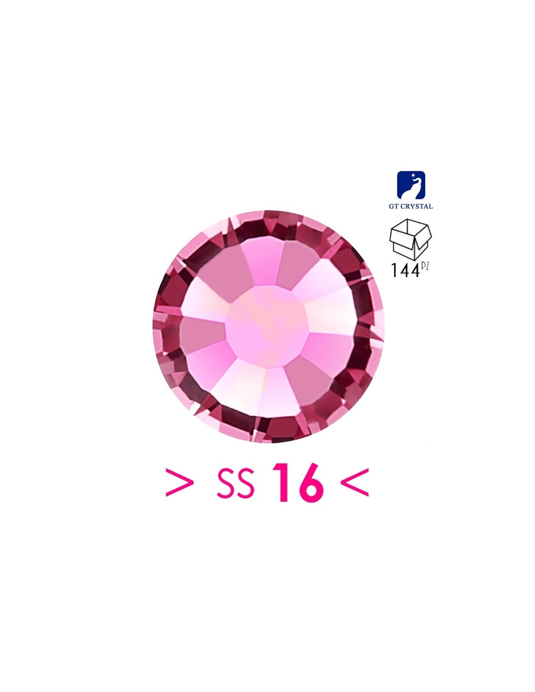 Rhinestones Strass GT Crystal Termoadesivo ss 16 Fuchsia - 144PZ Hotfix