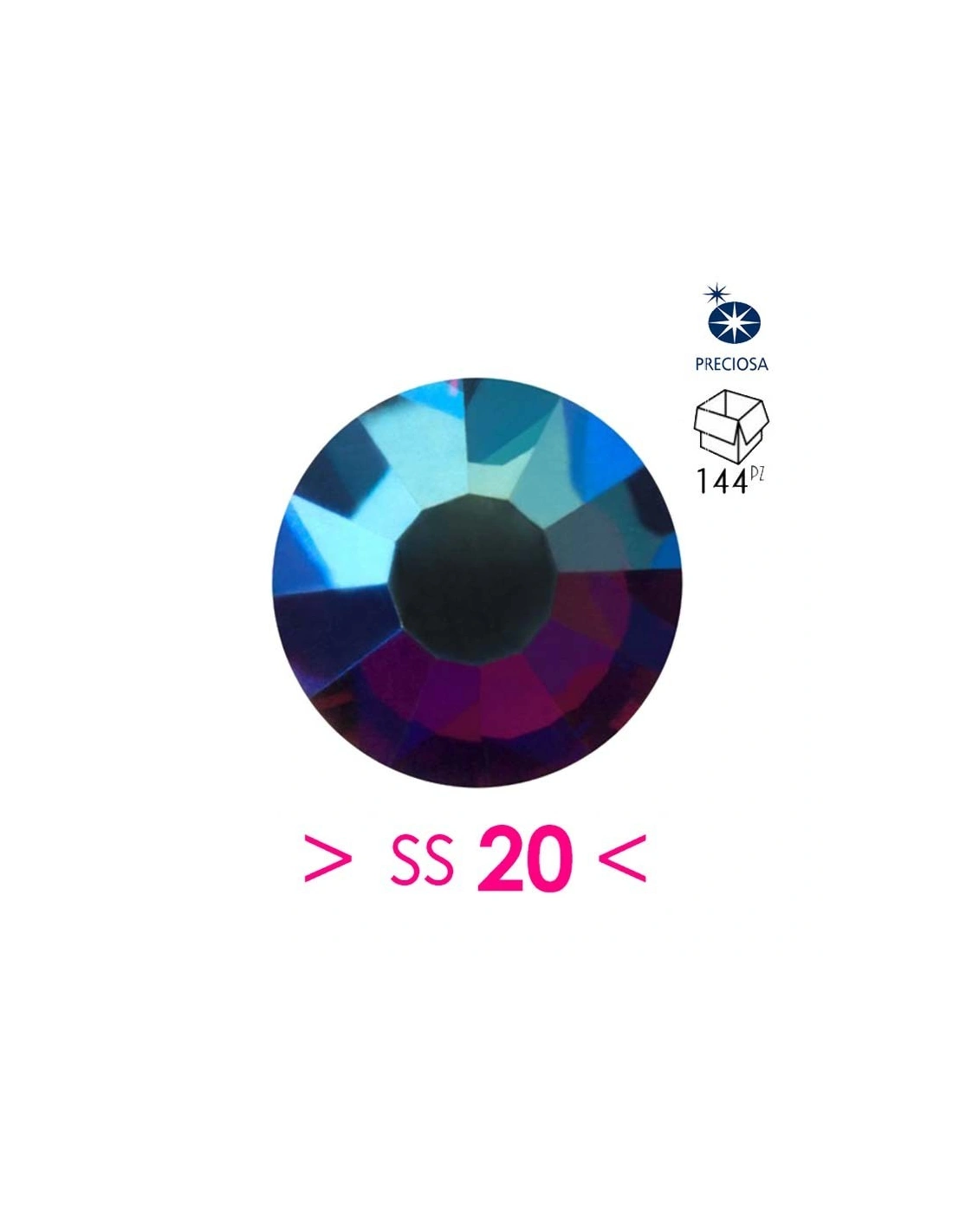 Rhinestones Preciosa  Hotfix ss 20 Fuchsia - 144 pcs - Hotfix Strass