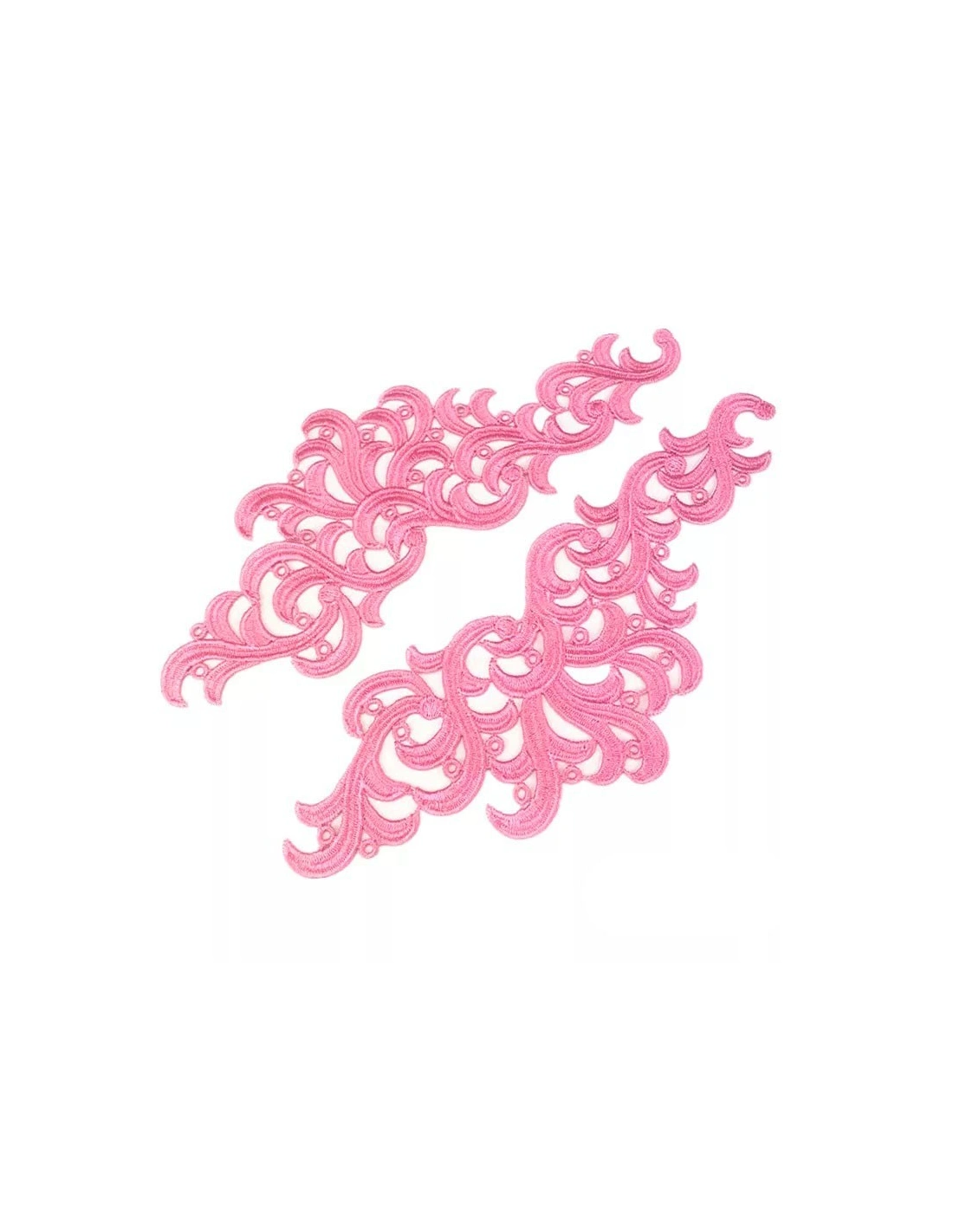 Applicazione in Tessuto ricamato Rosa cm 27x10 - 1PA