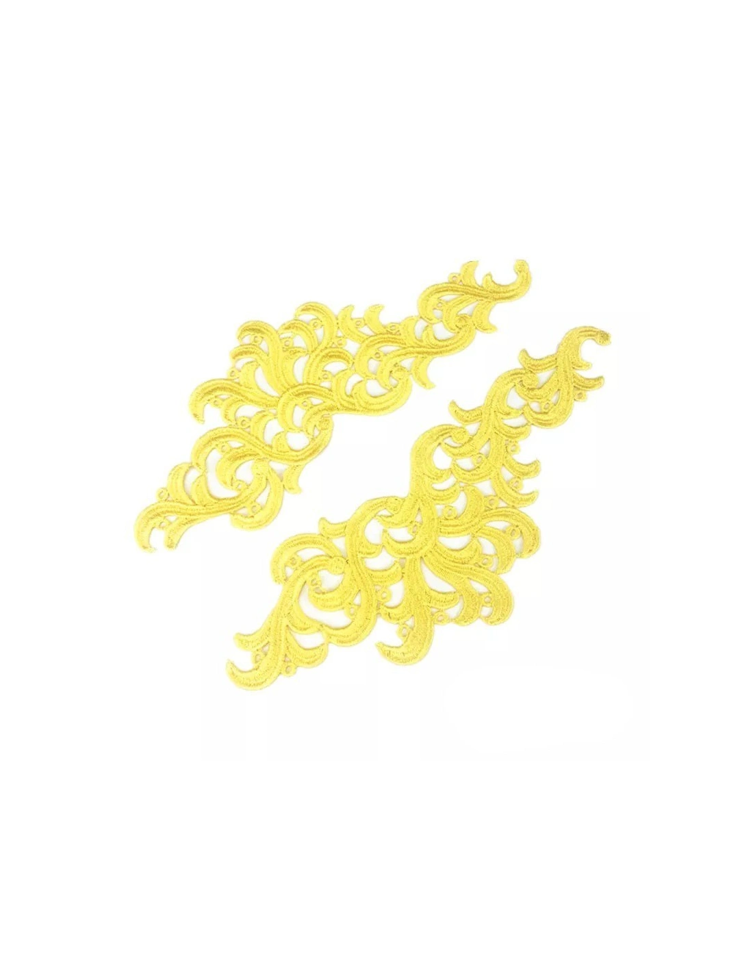 Applicazione in Tessuto ricamato GIALLO cm 27x10 - 1PA