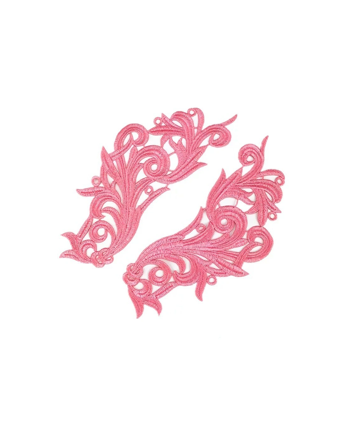 Applicazione in Tessuto ricamato Rosa cm 22x9 - 1PA