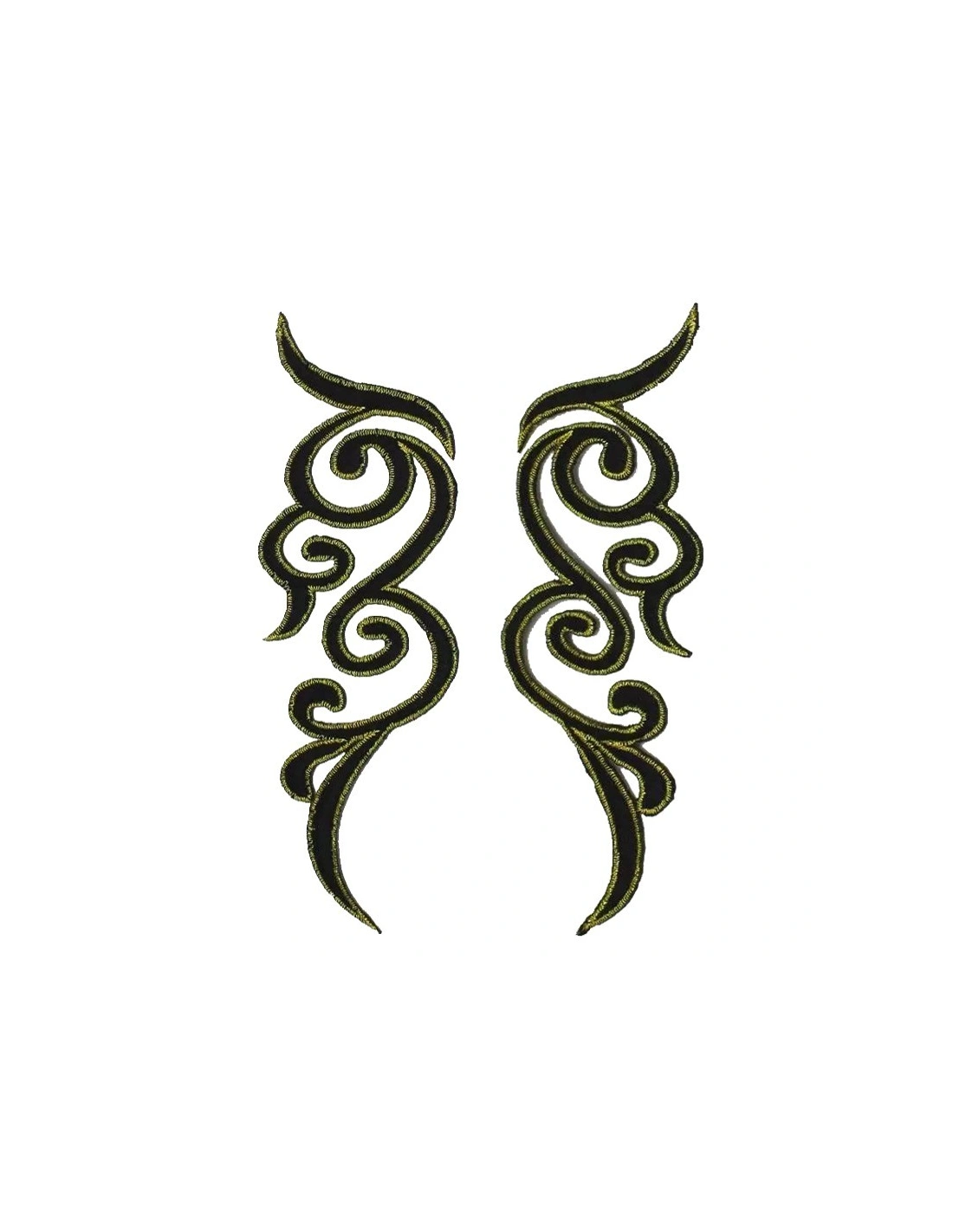 Application embroidered fabric Jet 18x5 cm - 1PA - Applications for Leotards and Dresses