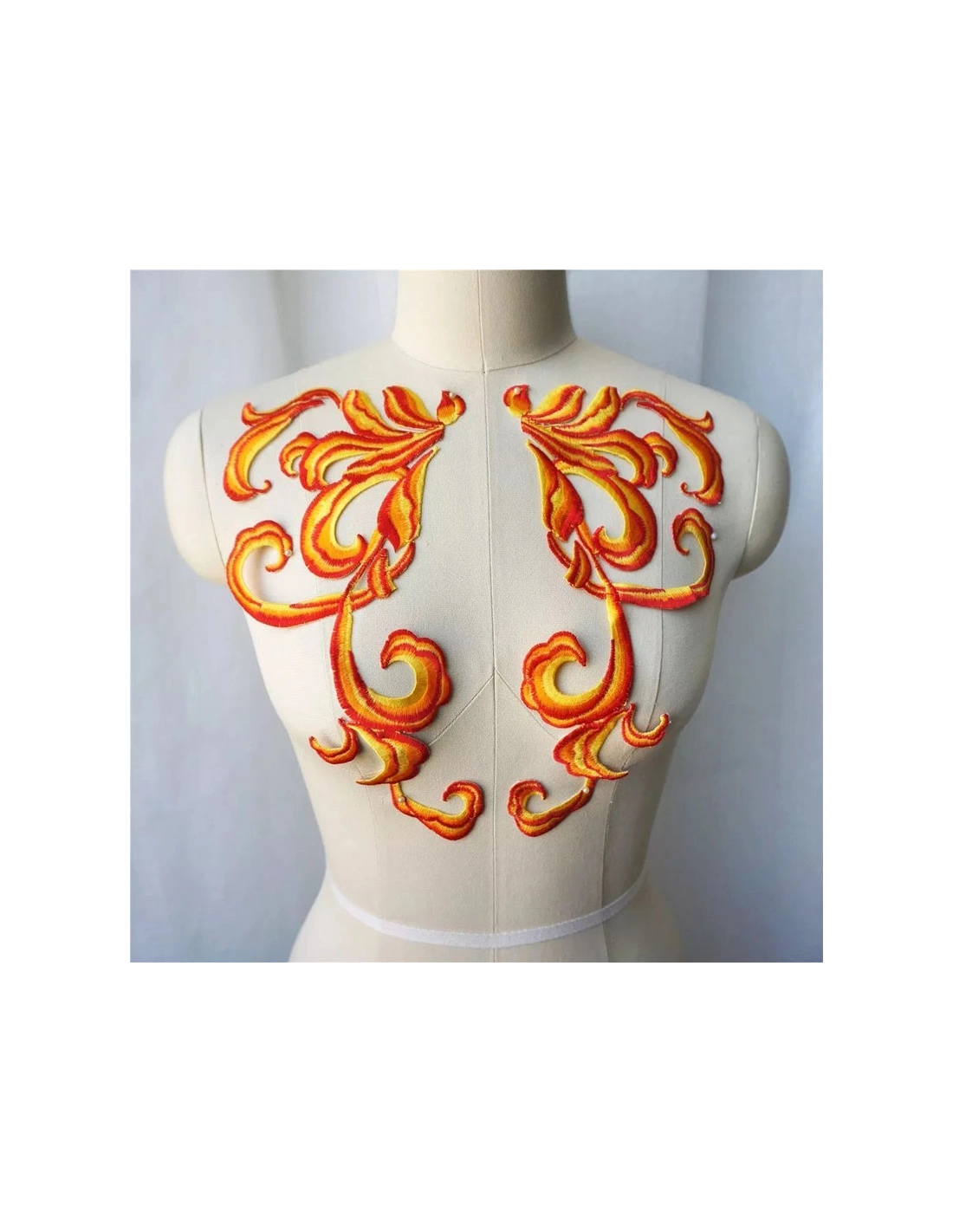 Application embroidered fabric Sun 28x17 cm - 1PA - Applications for Leotards and Dresses