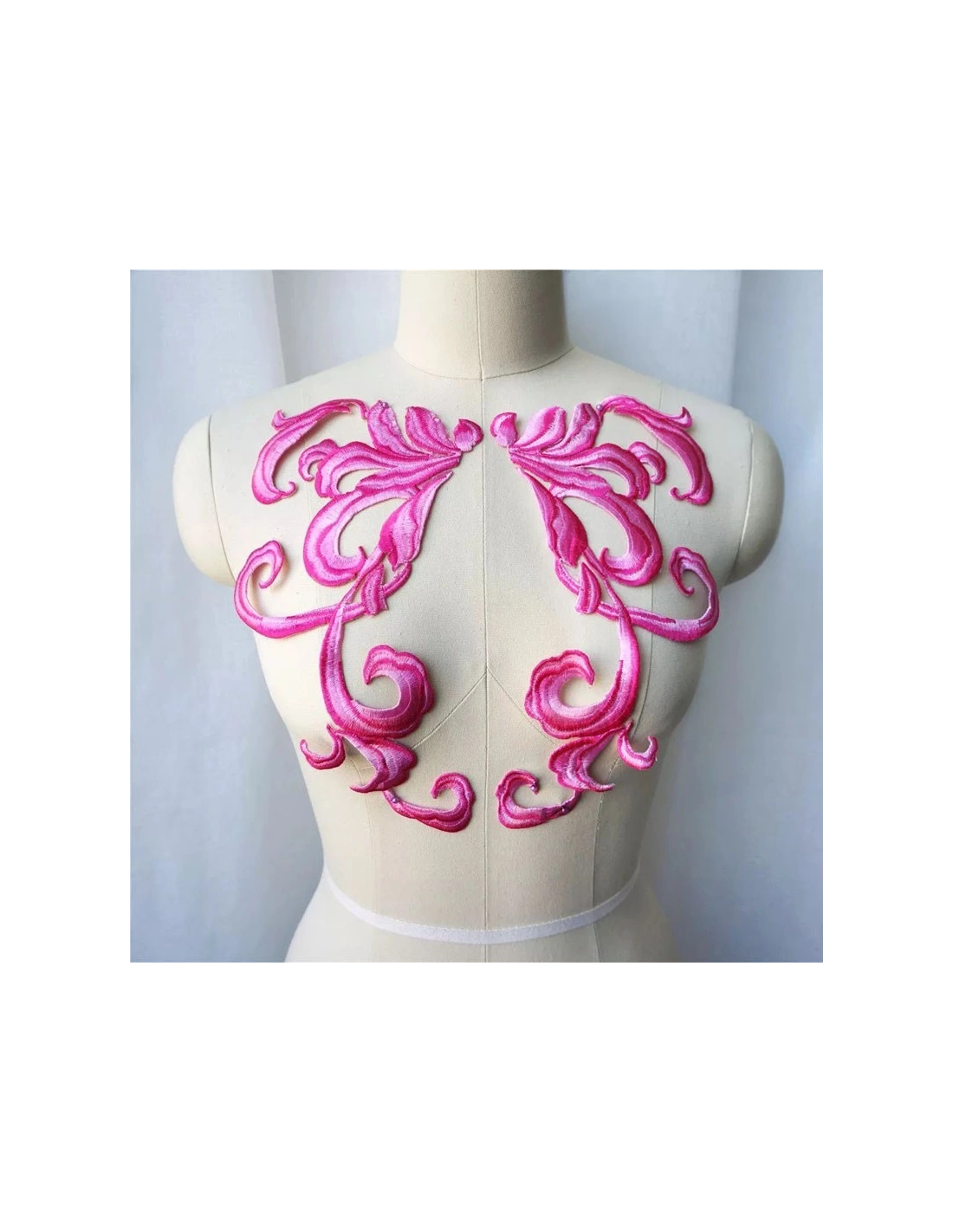 Application embroidered fabric Rose 28x17 cm - 1PA - Applications for Leotards and Dresses