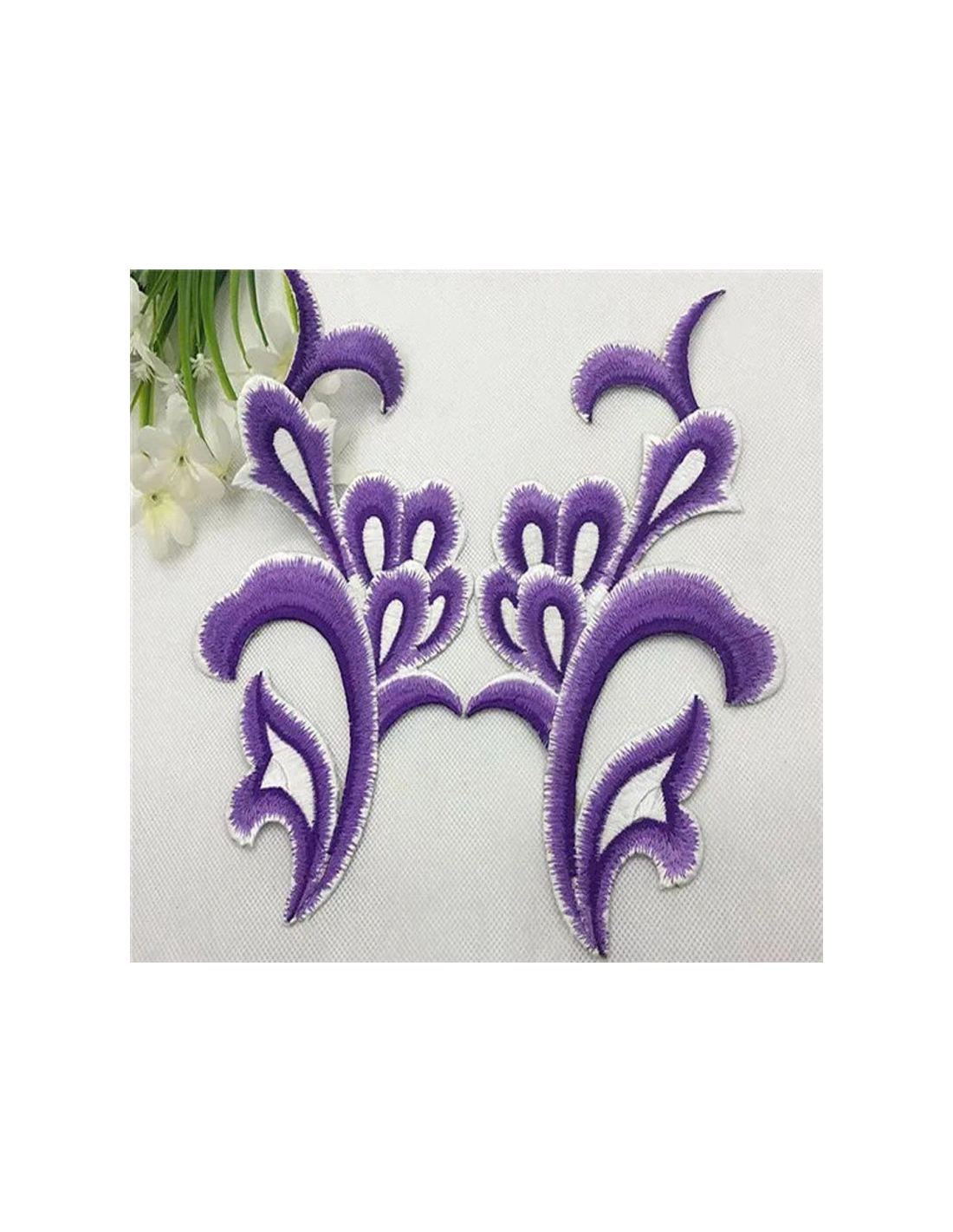 Application embroidered fabric Amethyst 24x12.5 cm - 1PA - Applications for Leotards and Dresses