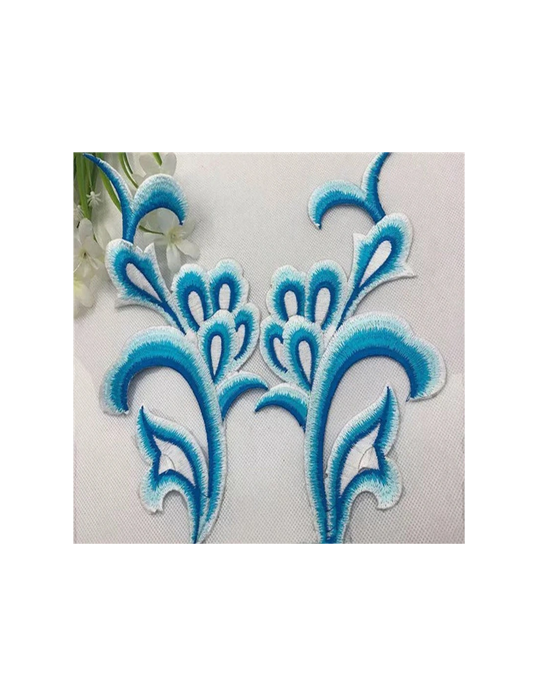 Application embroidered fabric Aqua 24x12.5 cm - 1PA - Applications for Leotards and Dresses