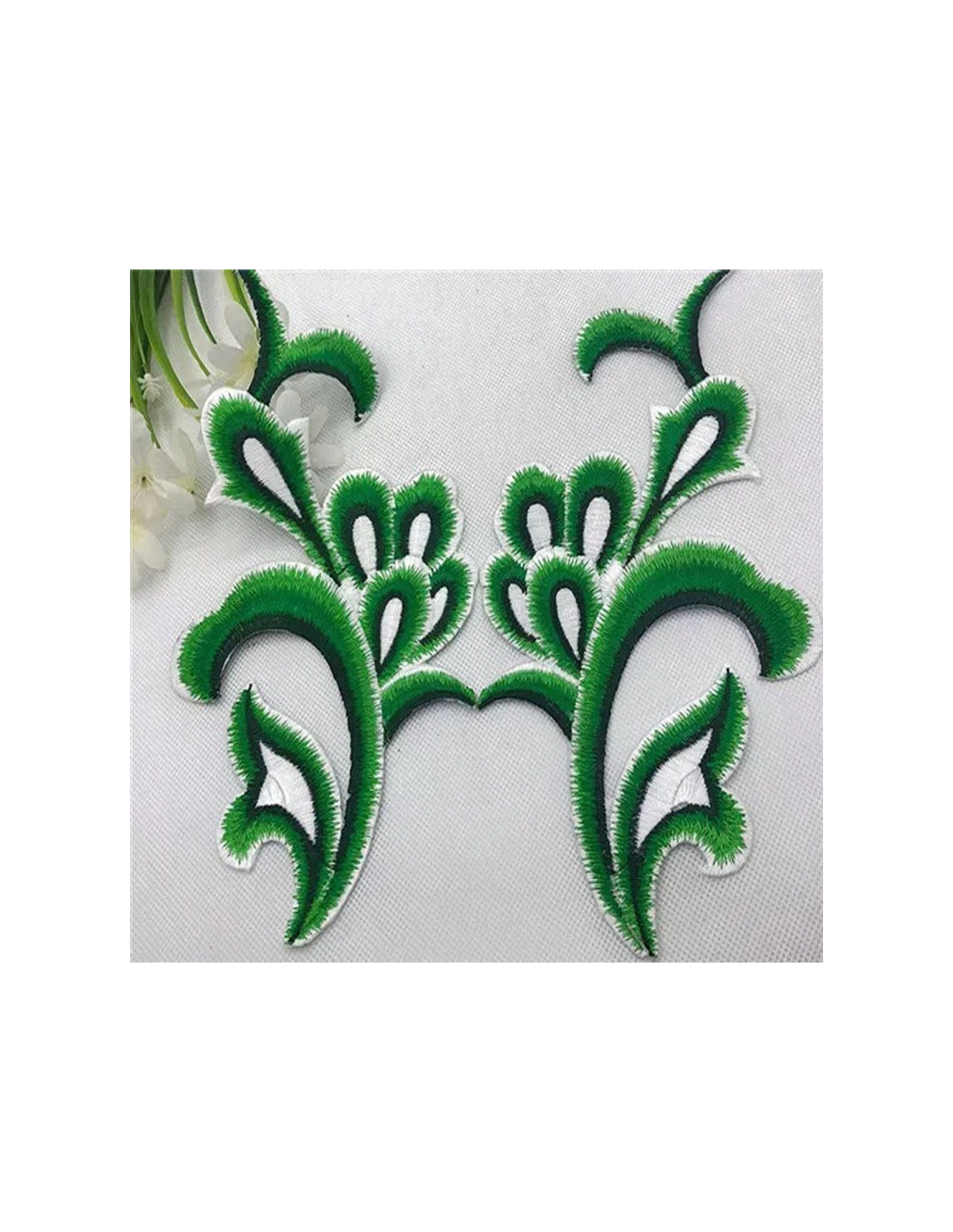 Application embroidered fabric Peridot 24x12.5 cm - 1PA - Applications for Leotards and Dresses