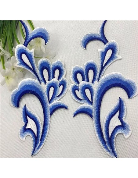 Application embroidered fabric Sapphire 24x12.5 cm - 1PA - Applications for Leotards and Dresses