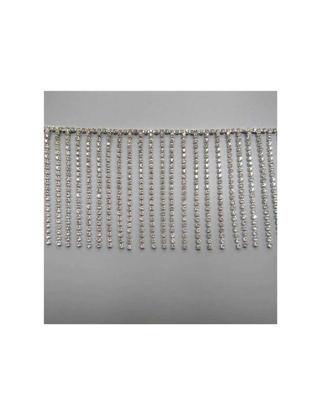 Rhinestone Chain fringe cm 12 Crystal-Silver - 20CM - Rhinestone chains