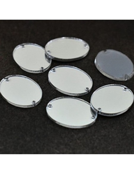 Specchietto Ovale mm 20x30  Argento - 10PZ