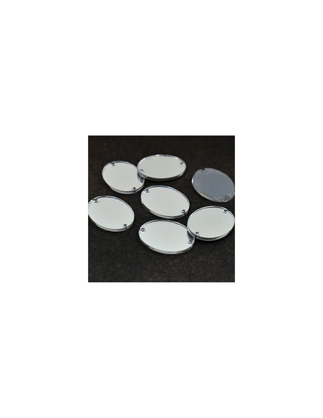 Specchietto Ovale mm 20x30  Argento - 10PZ