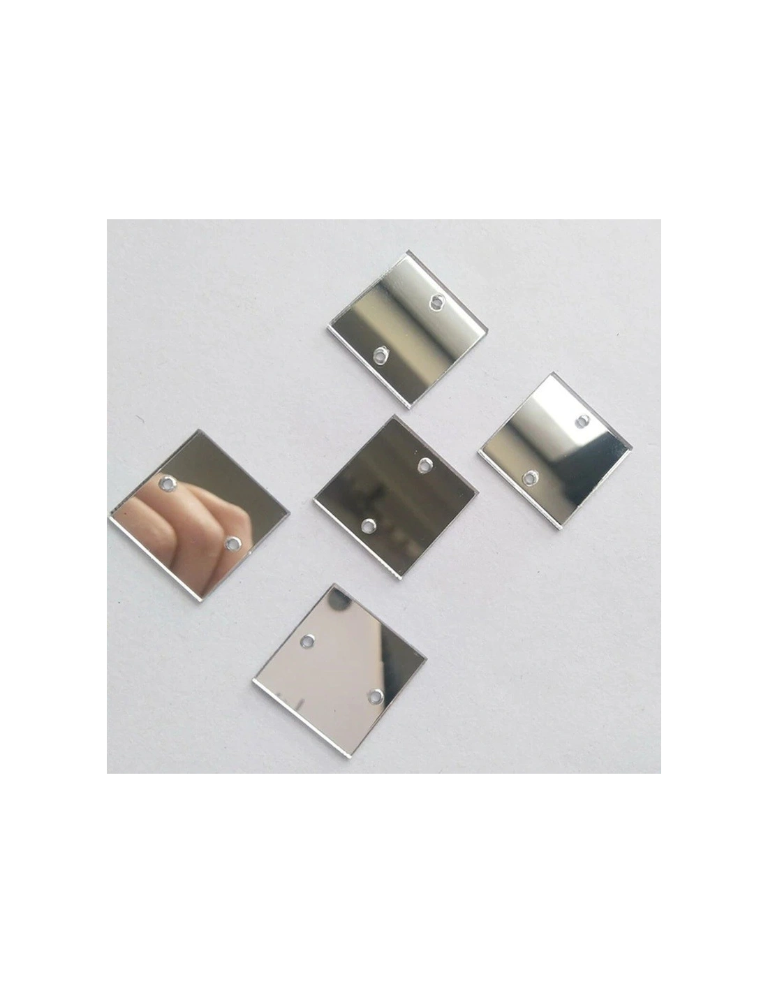 Specchietto Quadrato mm 20x20  Argento - 10PZ