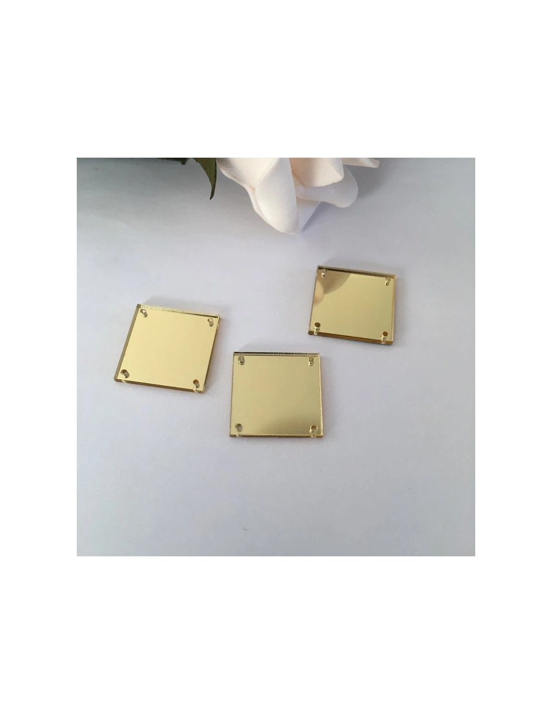 Specchietto Quadrato mm 20x20  Oro - 10PZ