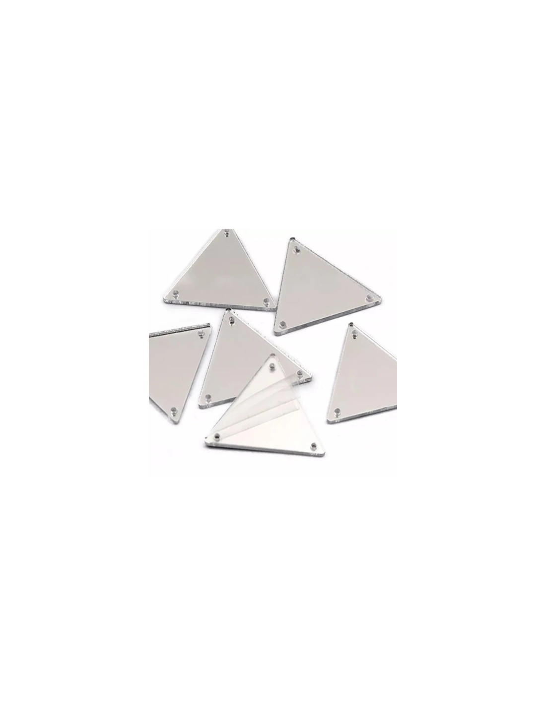 Sew on Mirrors Triangle 30 mm Silver - 10pcs - Sewing mirrors