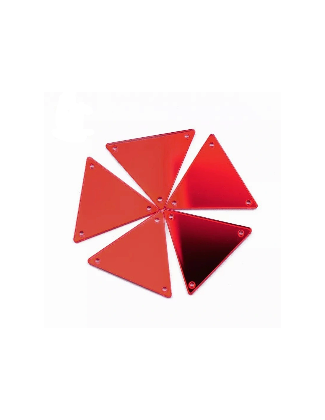 Specchietto Triangolo mm 23 Rosso - 10PZ - Specchietti da cucire