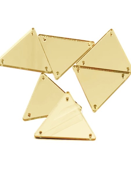 Sew on Mirrors Triangle 30 mm Gold - 10PZ - Sewing mirrors