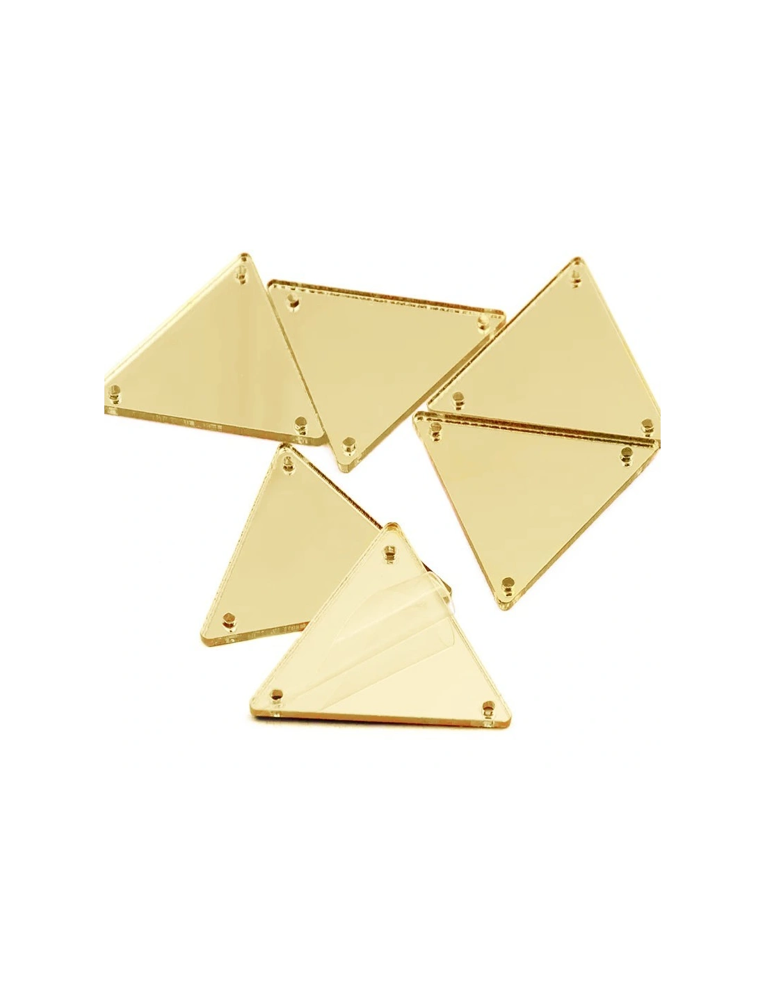 Specchietto da cucire forma Triangolo mm 30 Oro - 10PZ