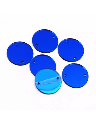 Specchietto da cucire forma Tondo mm 23 Blu - 10 PZ