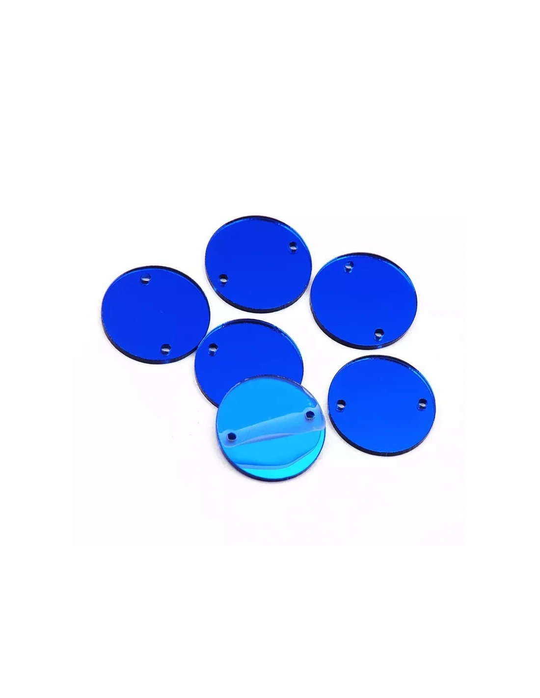 Sew on Mirrors Round 23 mm Blue- 10pcs - Sewing mirrors