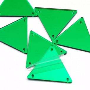 Specchietto da cucire forma Triangolo mm 23 Verde - 10PZ