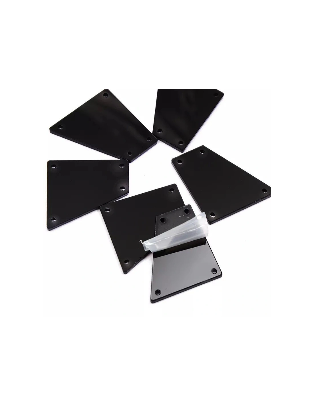 Specchietto da cucire forma Trapezio mm 27x28 Nero - 10 PZ