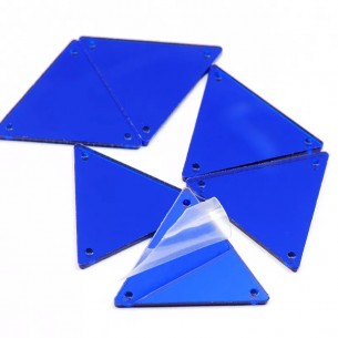 Specchietto da cucire forma Triangolo mm 23 Blu - 10PZ