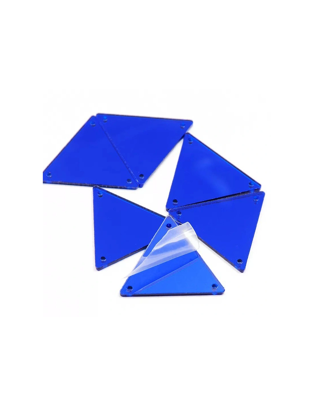 Sew on Mirriros  Triangle 23 mm Blue - 10pcs - Sewing mirrors