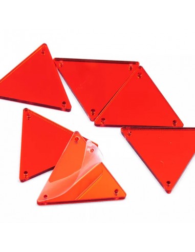 Specchietto da cucire forma Triangolo mm 23 Rosso - 10PZ