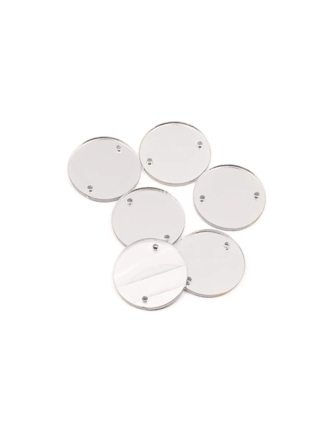 Sew on Mirrors Round 30 mm Silver- 10pcs - Sewing mirrors