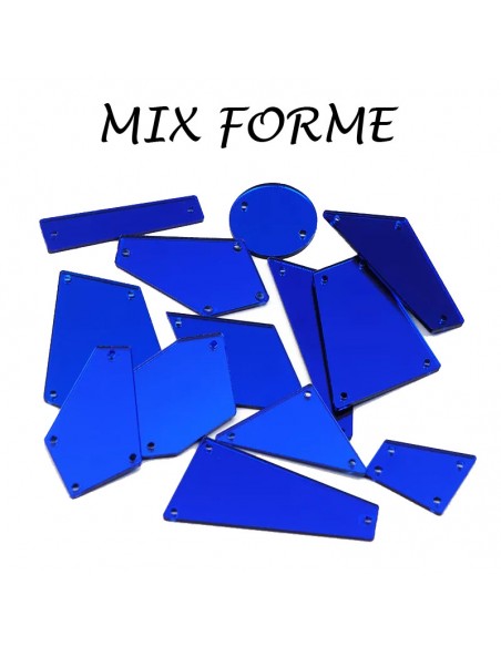 Specchietti da cucire varie forme Blu pacco - 30PZ Specchietti da cucire varie forme Blu pacco - 30PZ