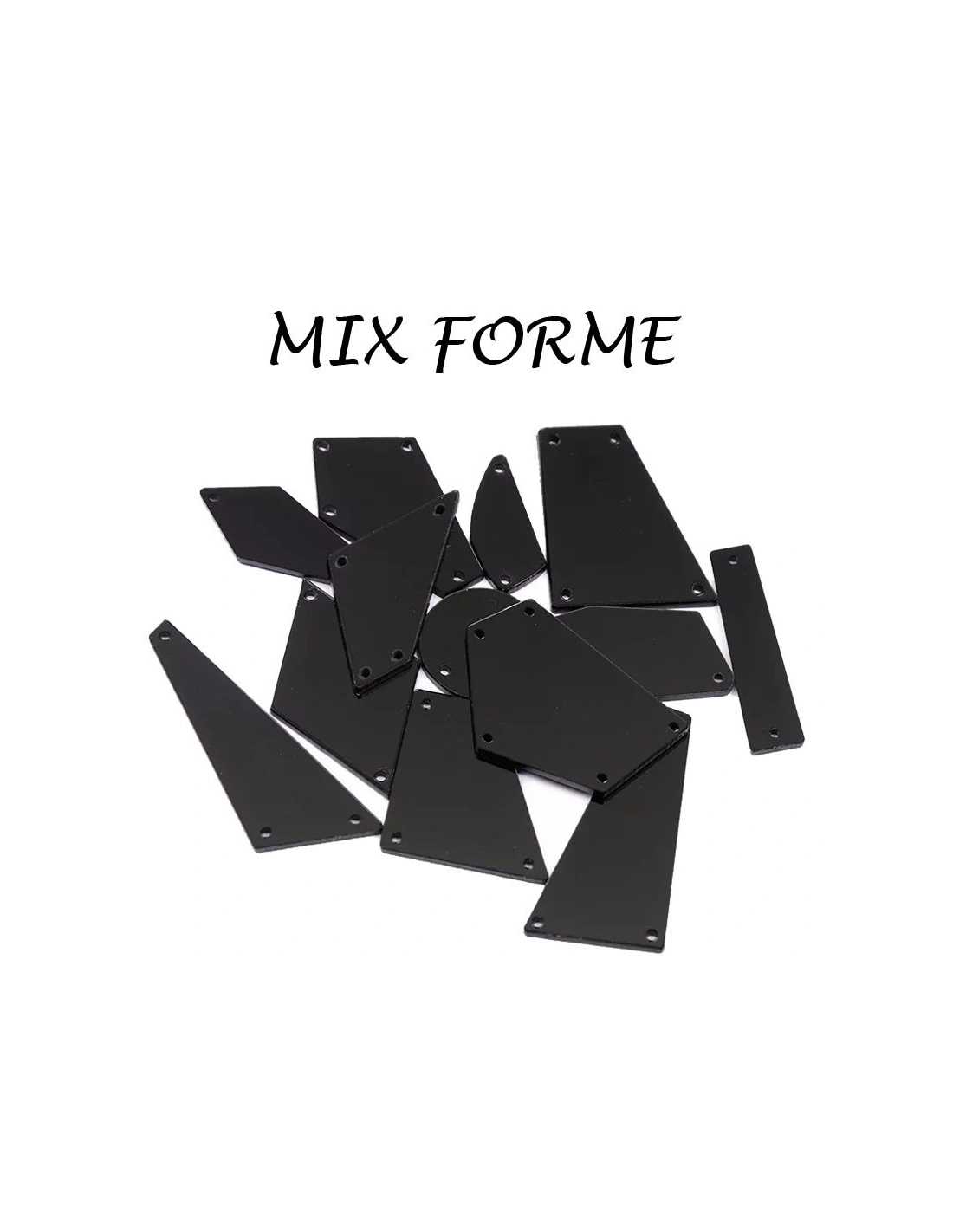 Sew on Mirrors  Black package - 35PCS - Sewing mirrors