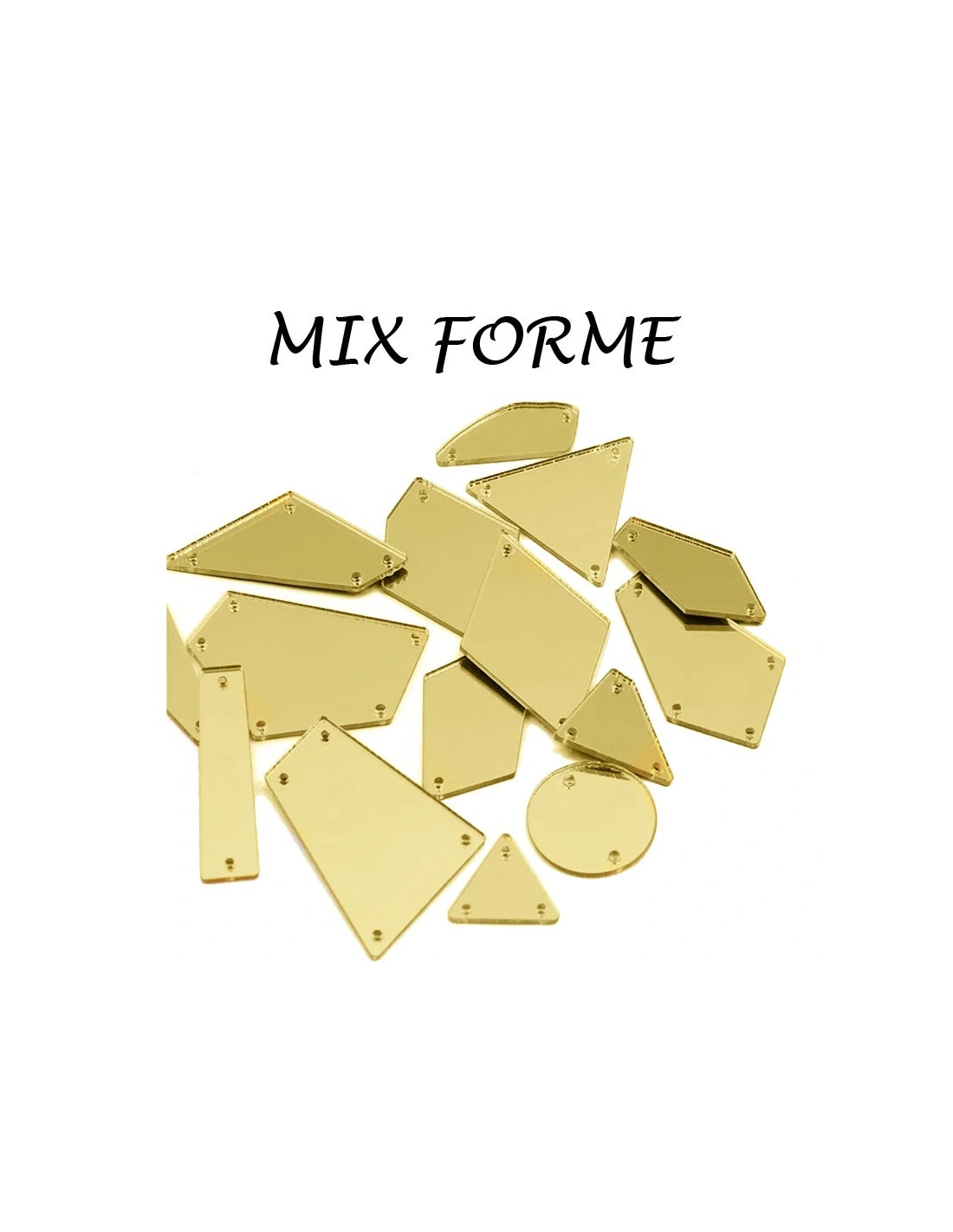 Mirrors To be sewed acrylic Gold package - 30PCS - Sewing mirrors