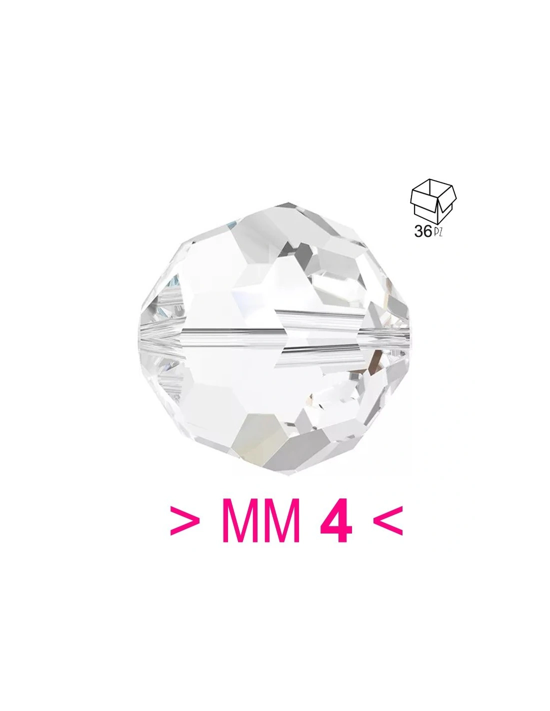 Crystal Sphere mm 4 Crystal - 36 PCS - Beads