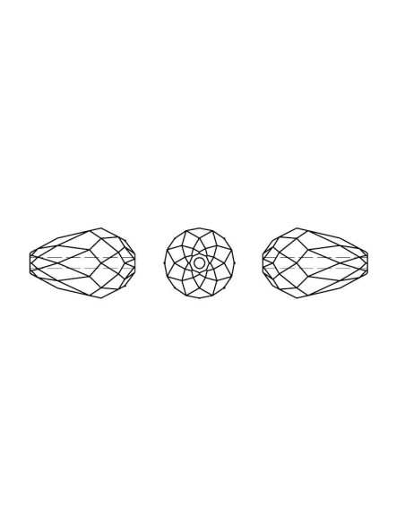 Crystal Drop 6x10 mm Crystal AB - 36PZ - Beads