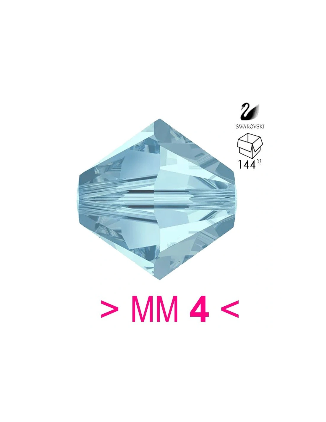 Bicone Swarovski mm 4 Aquamarine - 144 pcs - Biconi