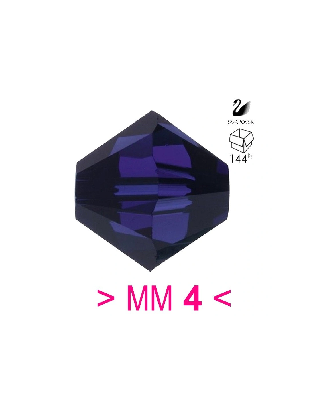 Bicono Swarovski mm 4 Dark Indigo - 144PZ