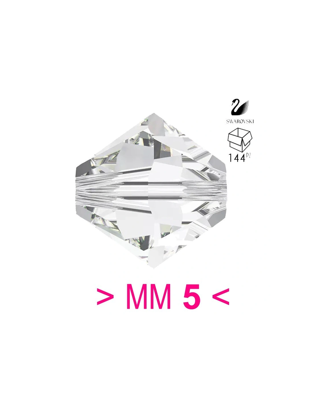 Bicono Swarovski mm 5 Crystal - 144PZ