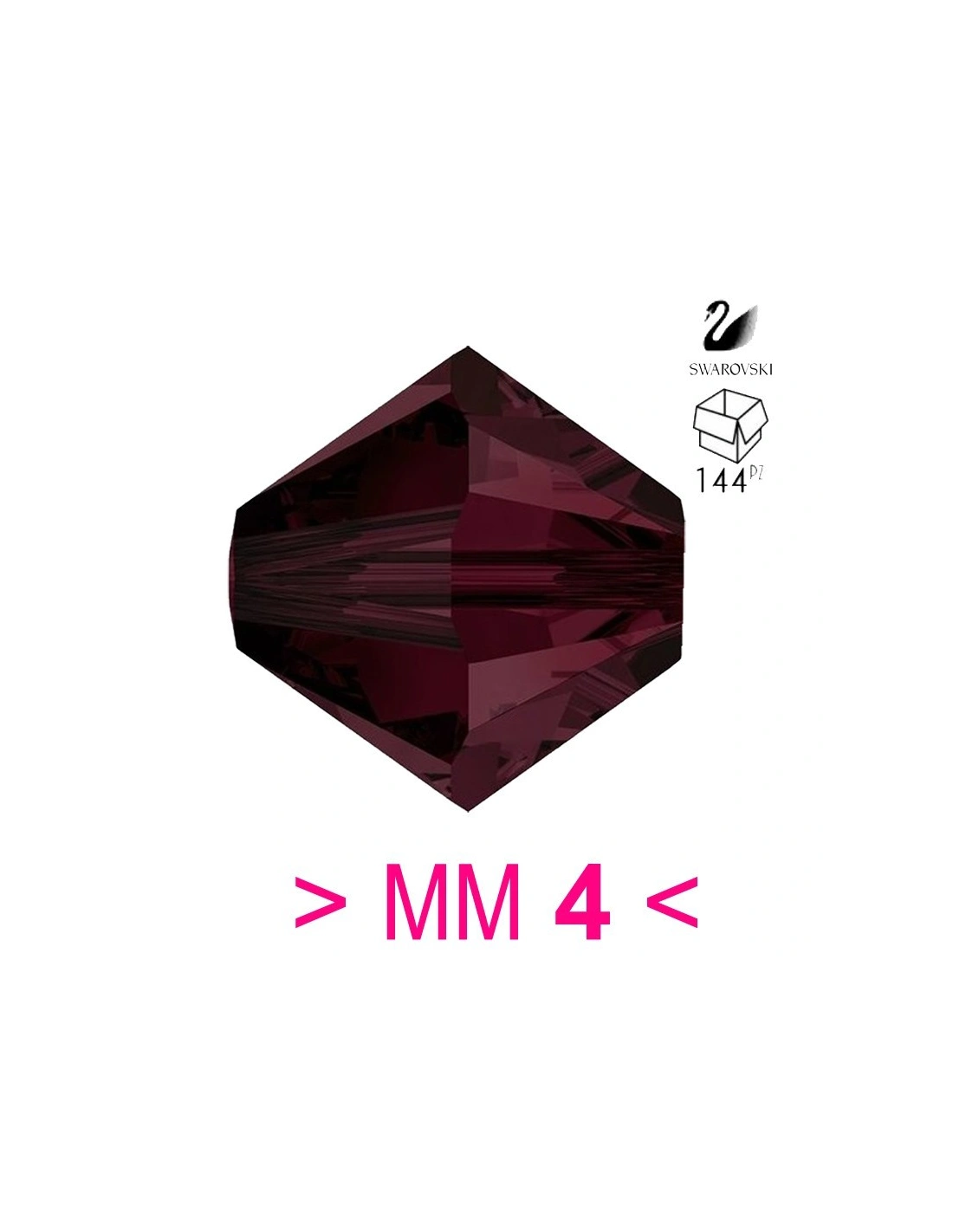 Bicono Swarovski mm 4 Garnet - 144PZ