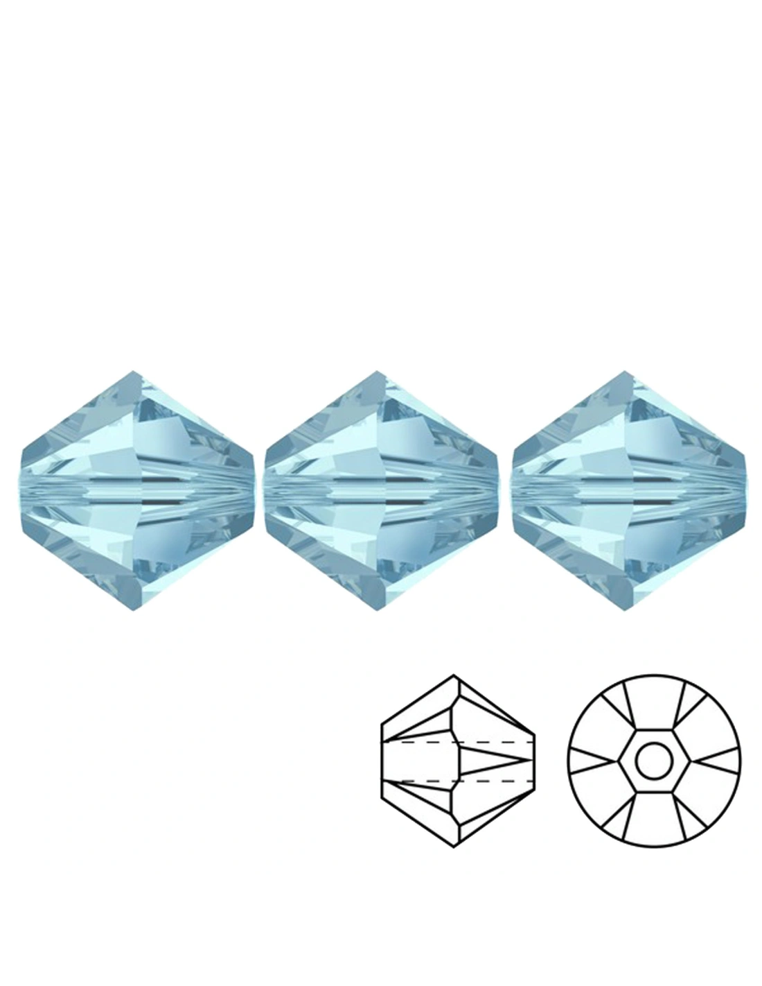 Bicone Swarovski mm 4 Aquamarine - 144 pcs - Biconi
