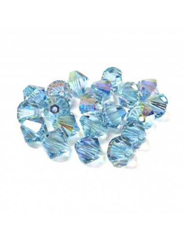 Bicone Swarovski mm 4 Aquamarine AB -... Bicone Swarovski mm 4 Aquamarine AB -...