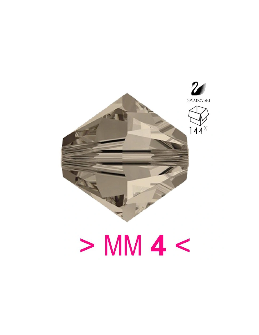 Bicono Swarovski mm 4 Greige - 144PZ