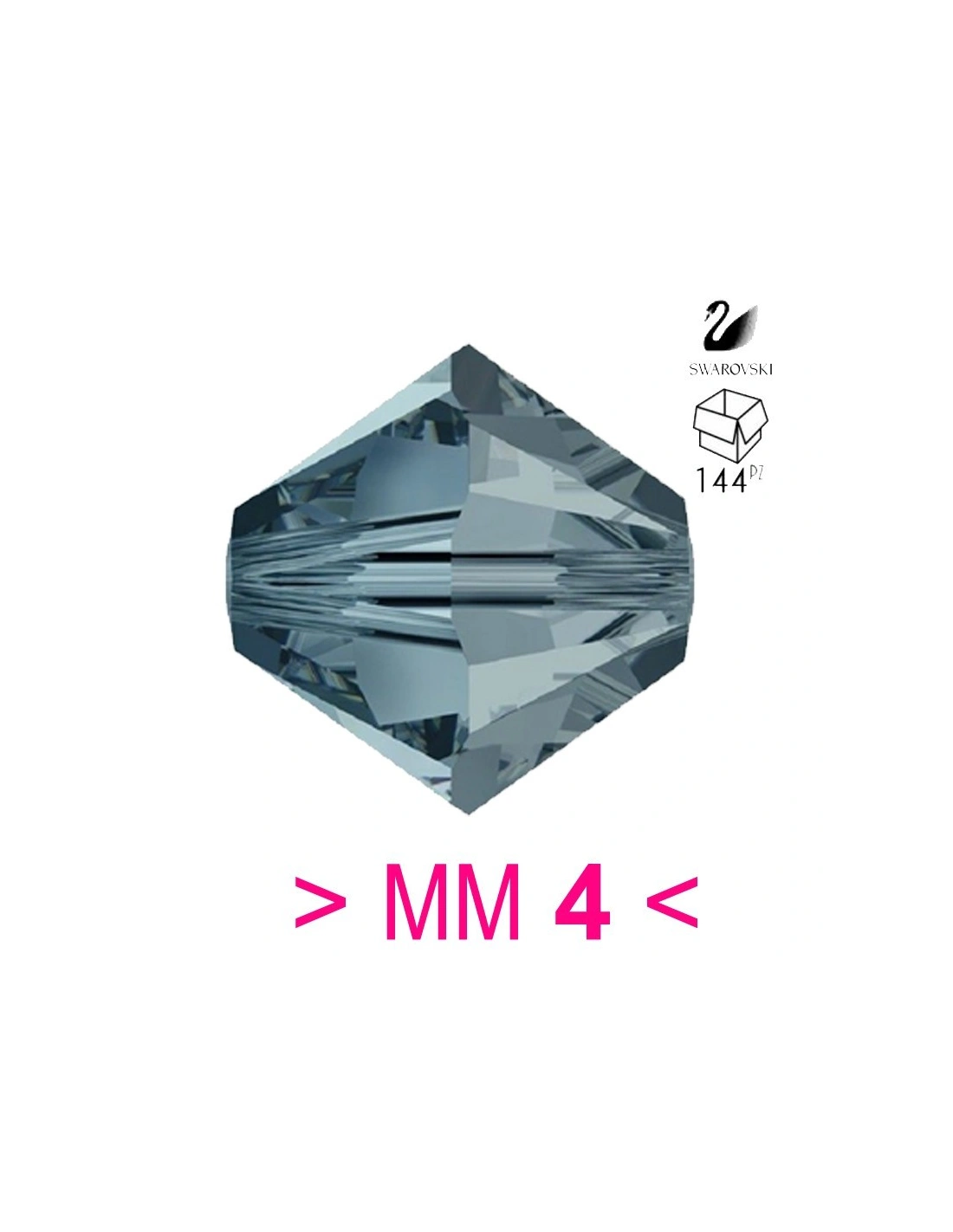 Bicone Swarovski mm 4 Indian Sapphire - 144 pcs - Biconi