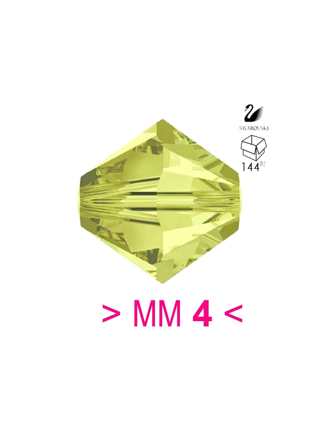Bicone Swarovski mm 4 Jonquil - 144 pcs - Biconi