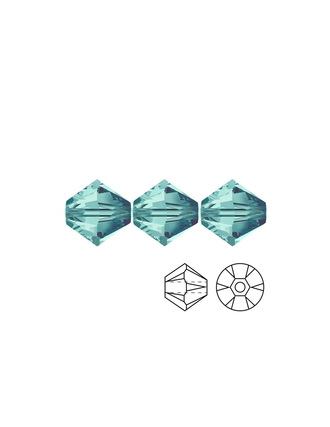 Bicono Swarovski mm 4 Blue Zircon - 144PZ