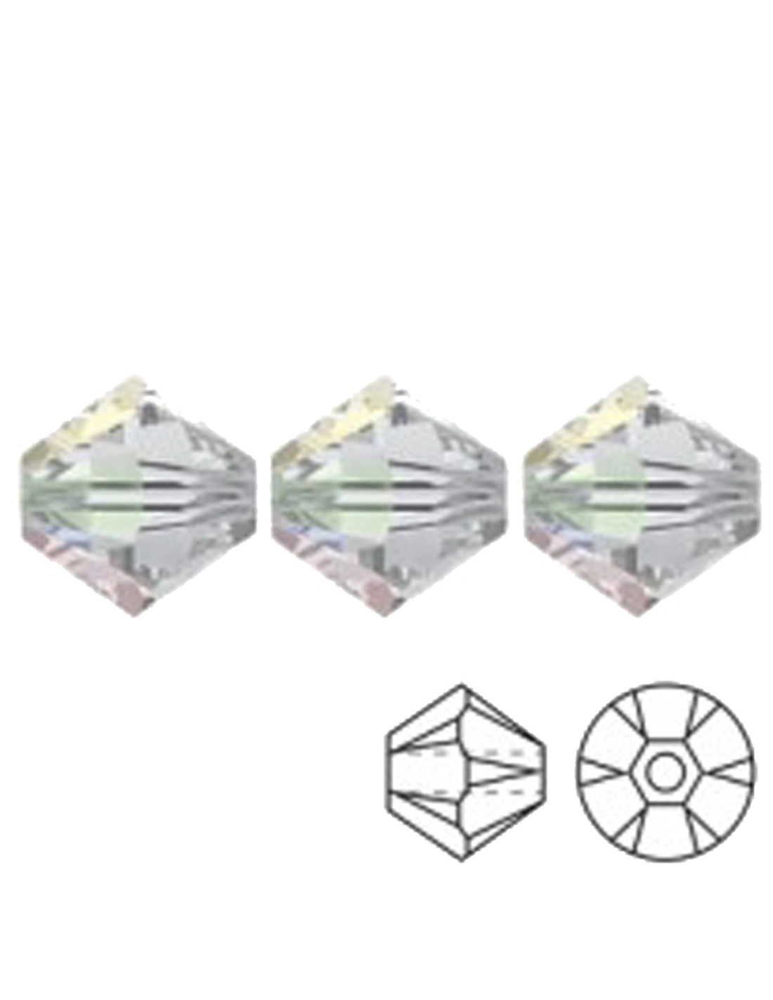 Bicone Swarovski mm 4 Crystal AB -  144 pcs - Biconi