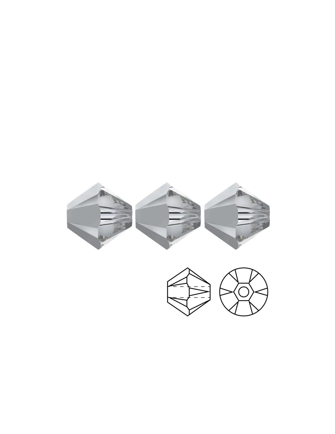 Bicone Swarovski mm 4 Crystal Comet Argent Lt. - 144 pcs - Biconi