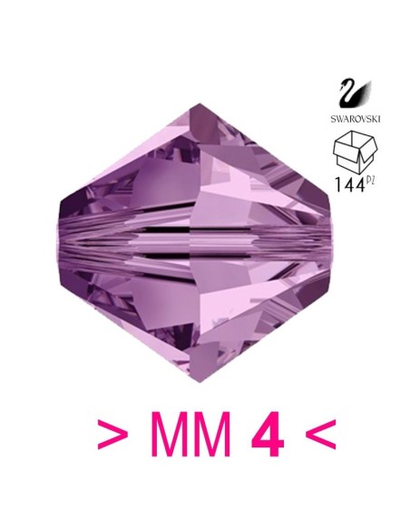 Bicone Swarovski mm 4 Lt. Amethyst - 144 pcs - Biconi