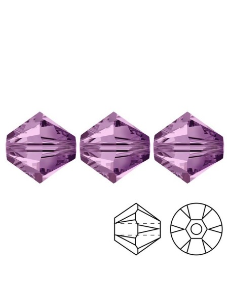 Bicone Swarovski mm 4 Lt. Amethyst - 144 pcs - Biconi